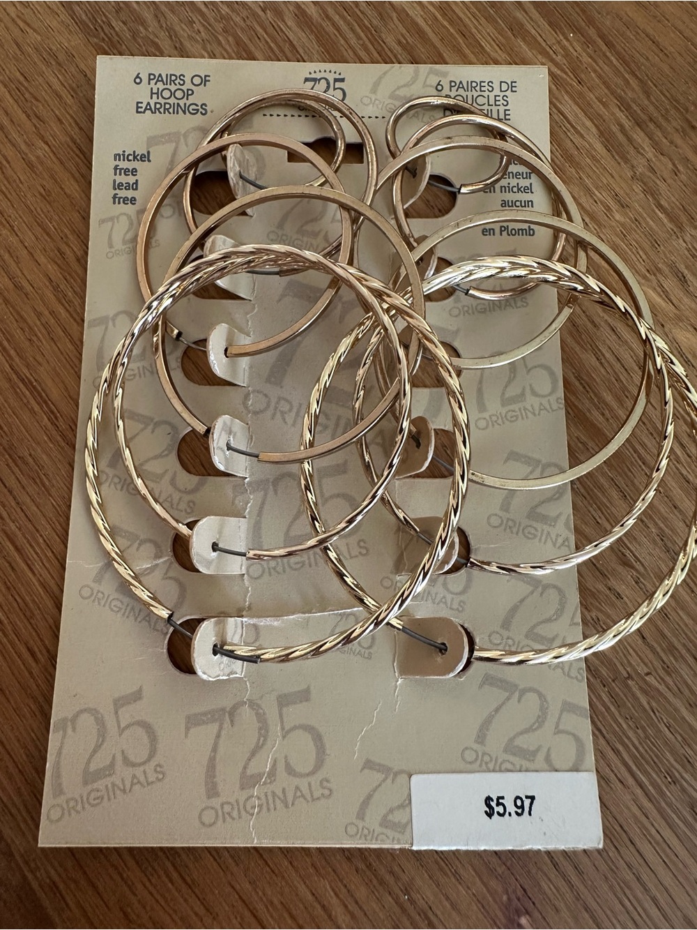 Gold-Tone Hoop Earring Set - 6 Pairs